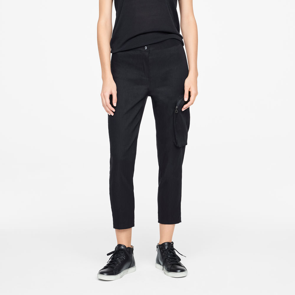 Sarah Pacini STRETCH LINNEN BROEK Voorzijde