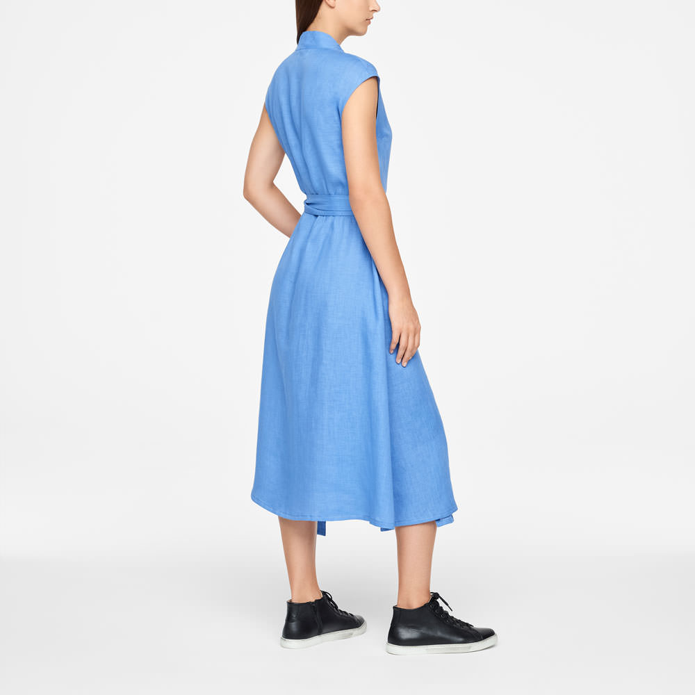 Sarah Pacini LINEN WRAP DRESS - MAXI Back view