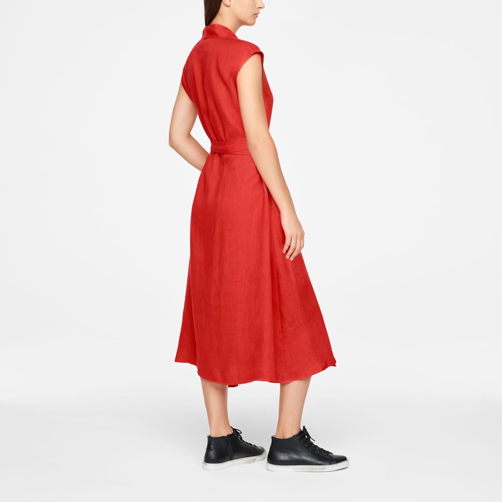 Sarah Pacini LINEN WRAP DRESS - MAXI Back view