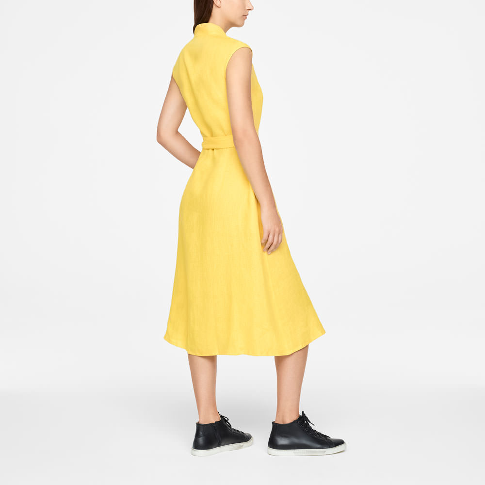 Sarah Pacini LINEN WRAP DRESS - MAXI Back view