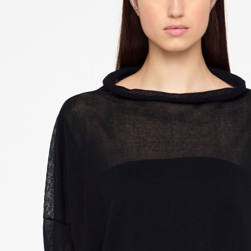 Sarah Pacini COTTON SWEATER - COWL NECK Front