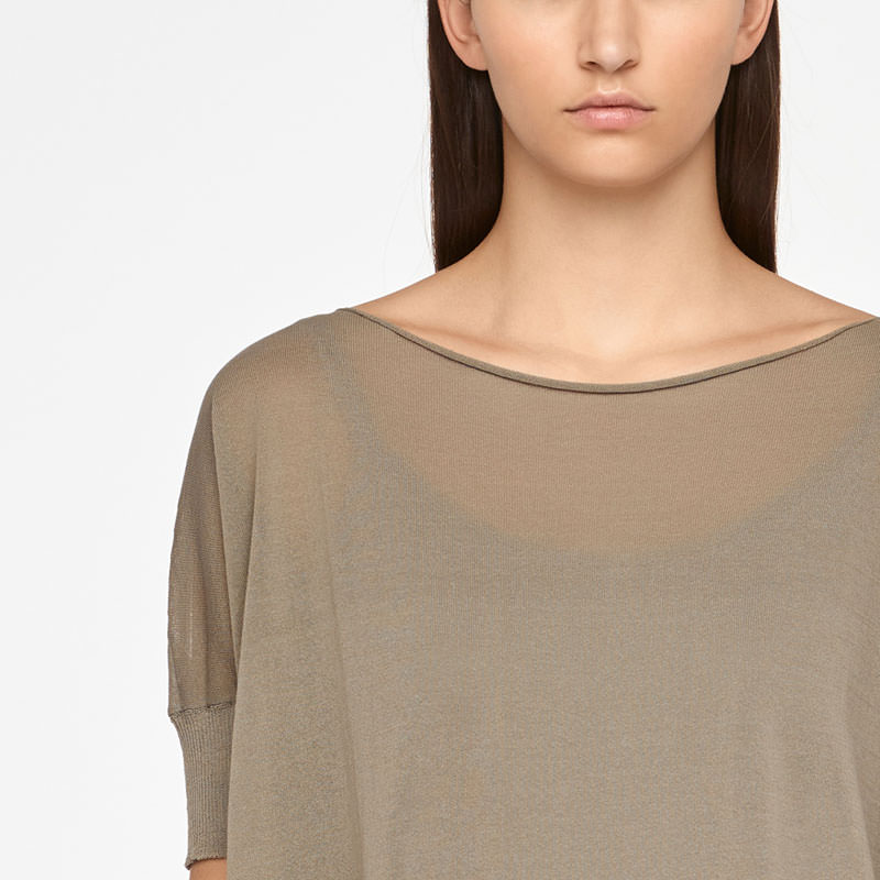 Sarah Pacini PULL LONG - POCHE PLISSÉE De face