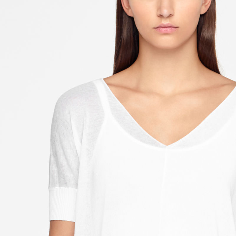 Sarah Pacini COTTON SWEATER - ASYMMETRIC Front