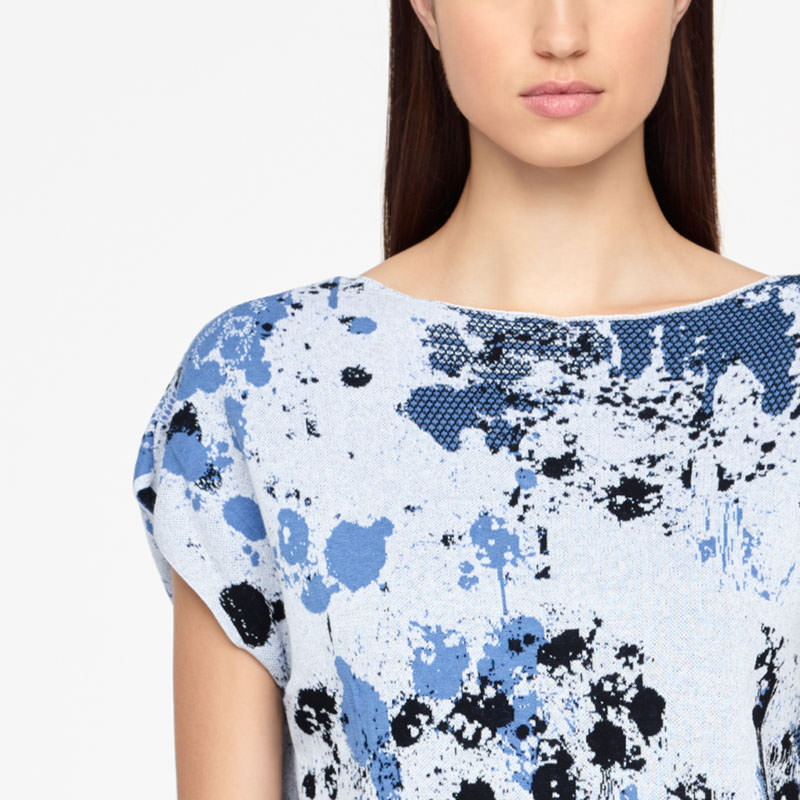 Sarah Pacini MURAL SWEATER - CAP SLEEVES Front