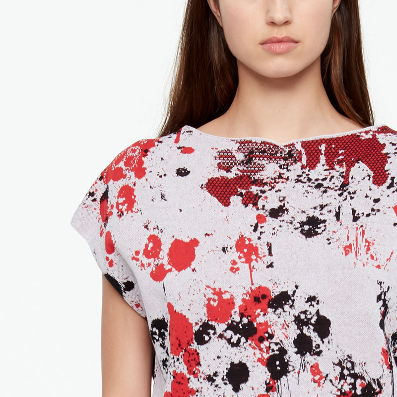 Sarah Pacini MURAL SWEATER - CAP SLEEVES Front