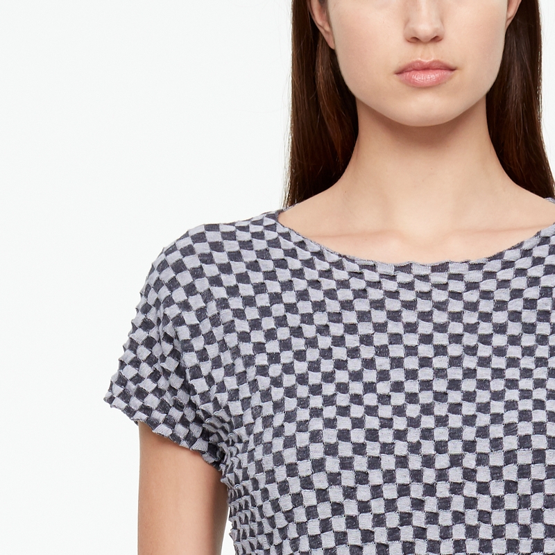 Sarah Pacini PULL EN COTON - DAMIER De face