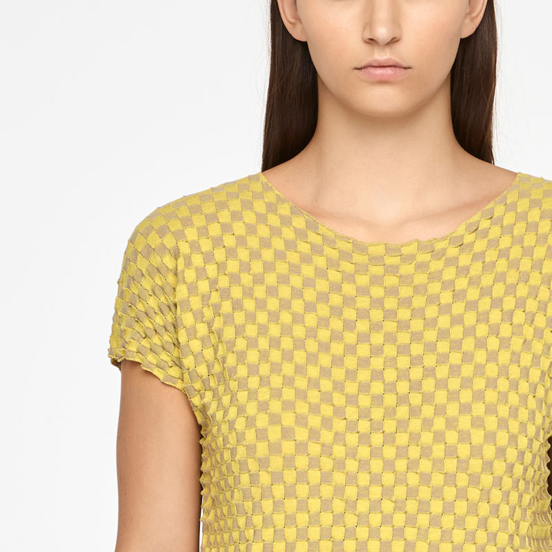 Sarah Pacini MAKO COTTON SWEATER - DAMIER Front