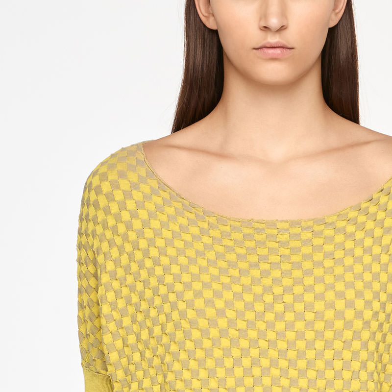 Sarah Pacini PULL EN COTON - DAMIER De face