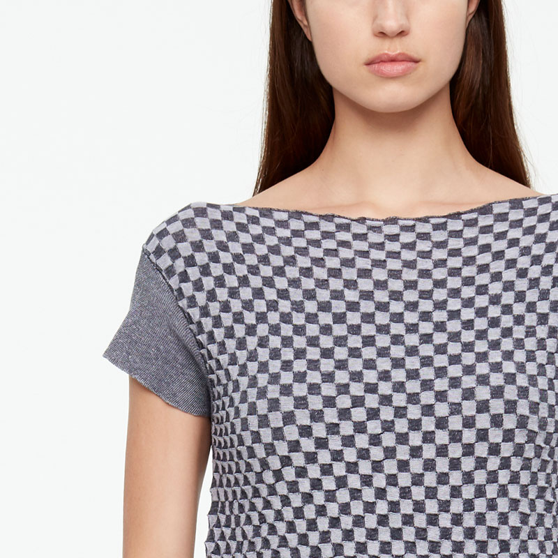 Sarah Pacini MAKO COTTON SWEATER - DAMIER Front