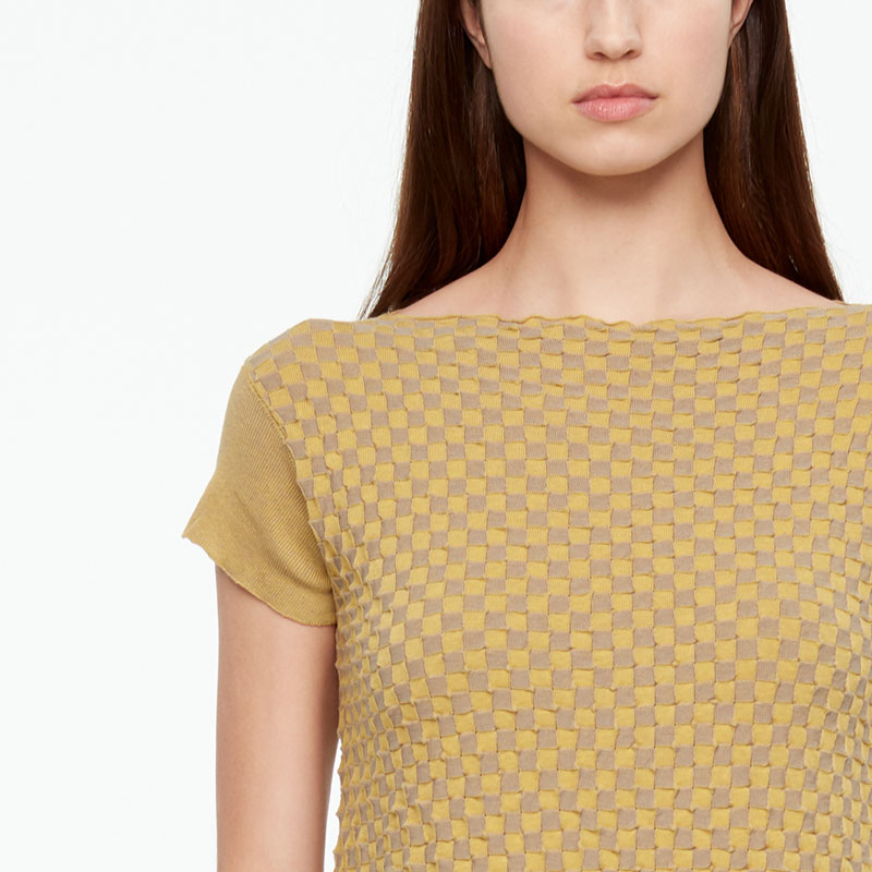Sarah Pacini MAKO COTTON SWEATER - DAMIER Front
