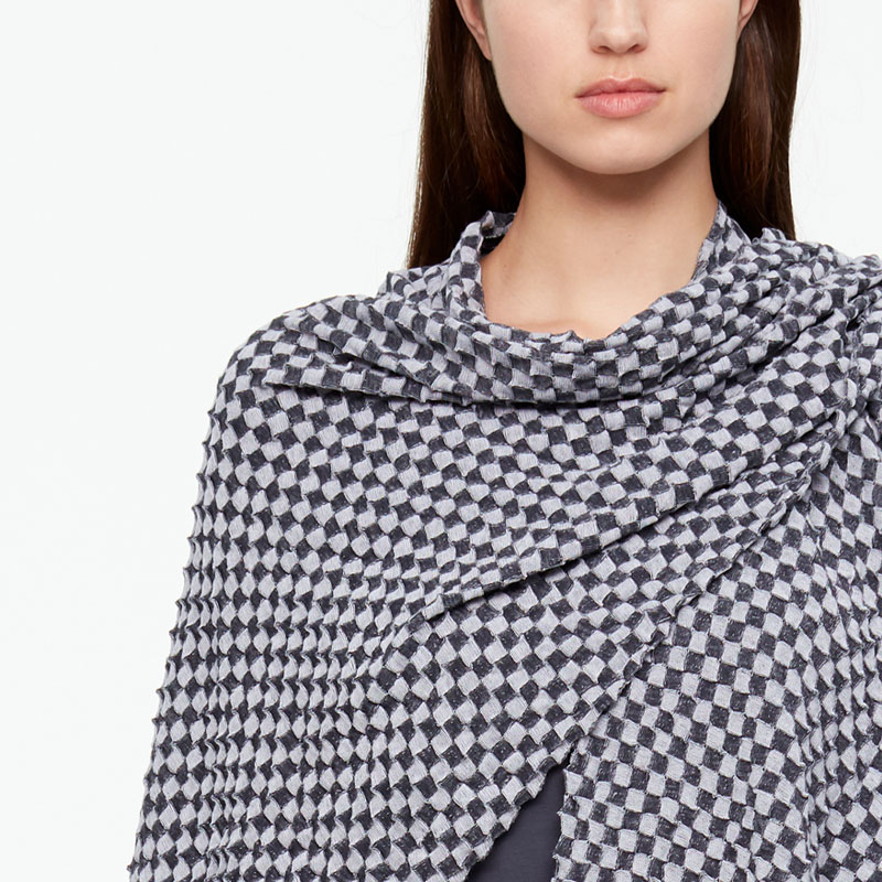 Sarah Pacini PONCHO - MAKO COTTON IN SCHACHBRETT OPTIK Vorne