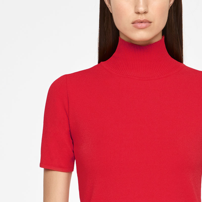 Sarah Pacini SWEATER - RIBBED MOCK NECK Front