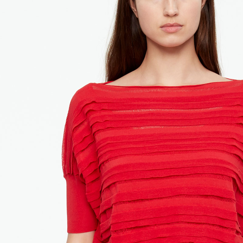 Sarah Pacini MAKO COTTON SWEATER - STRIPES Front