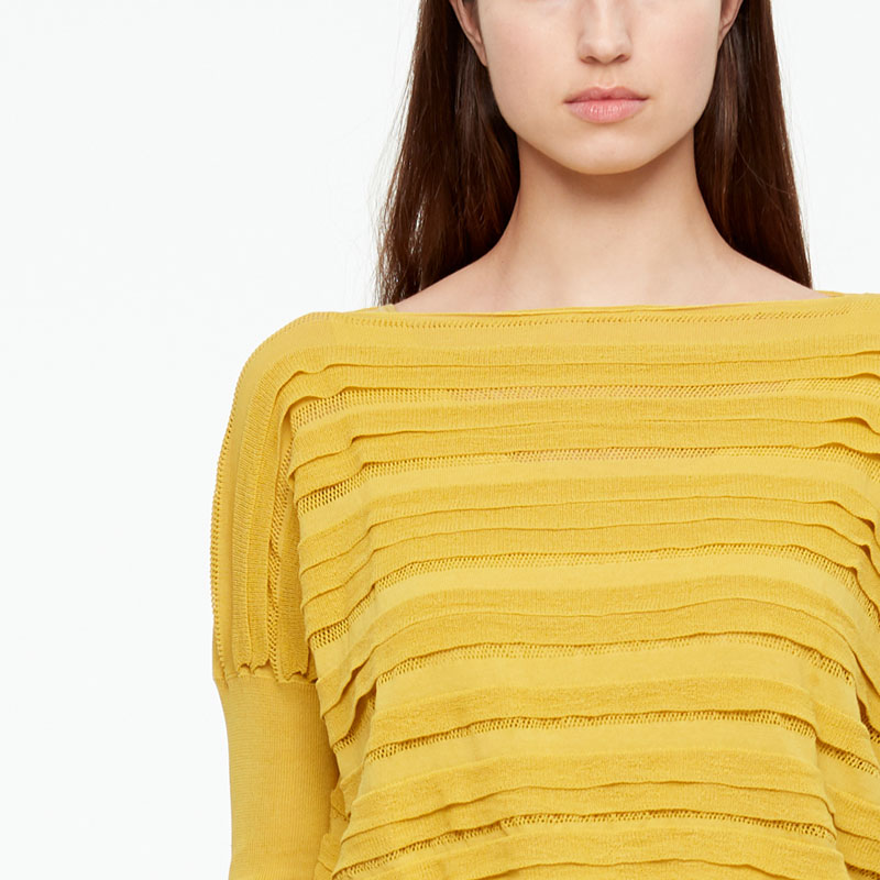 Sarah Pacini MAKO COTTON SWEATER - CROPPED Front