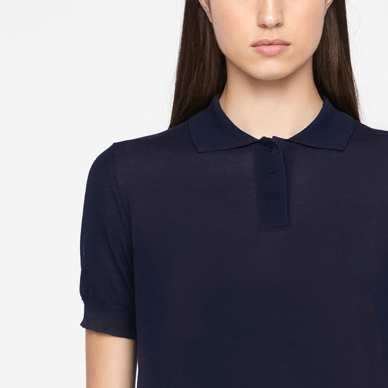 Sarah Pacini POLO SWEATER - MAKO COTTON Front