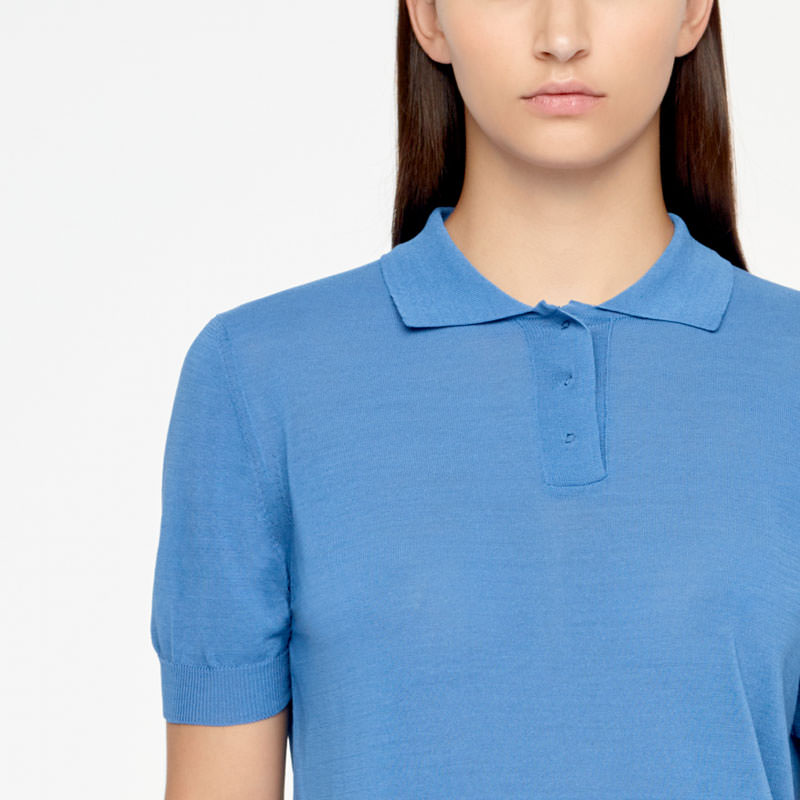 Sarah Pacini POLO SWEATER - MAKO COTTON Front