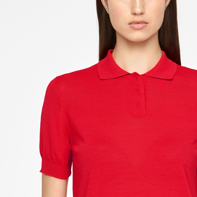 Sarah Pacini POLO SWEATER - MAKO COTTON Front