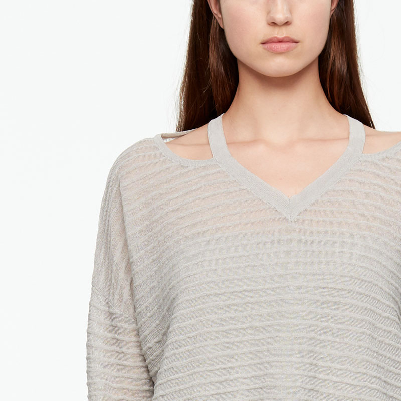 Sarah Pacini PULL EN LIN - RELIEF De face
