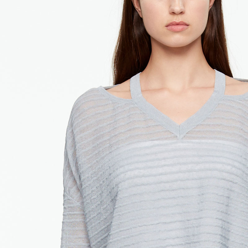 Sarah Pacini PULL EN LIN - RELIEF De face