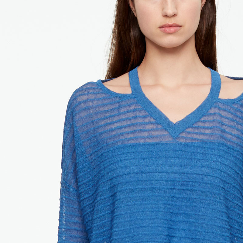 Sarah Pacini LINEN SWEATER - RELIEF Front