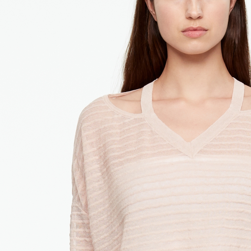 Sarah Pacini PULL EN LIN - RELIEF De face