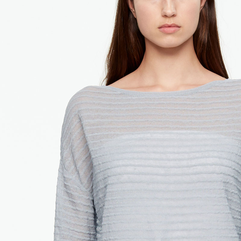 Sarah Pacini LONG LINEN SWEATER - RELIEF Front