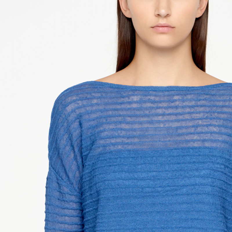 Sarah Pacini LONG LINEN SWEATER - RELIEF Front