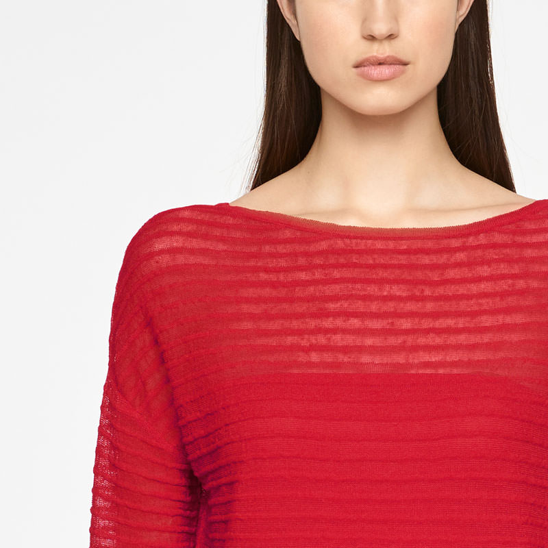 Sarah Pacini LONG LINEN SWEATER - RELIEF Front