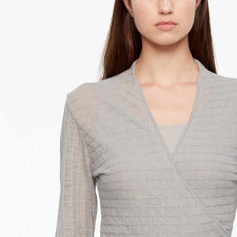 Sarah Pacini LINEN CACHE-COEUR - STRIPED Front