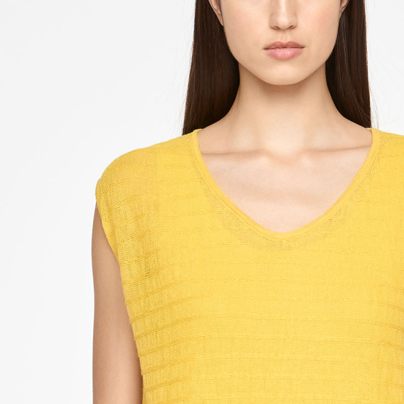 Sarah Pacini LEINEN-SWEATER - GESTREIFT Vorne