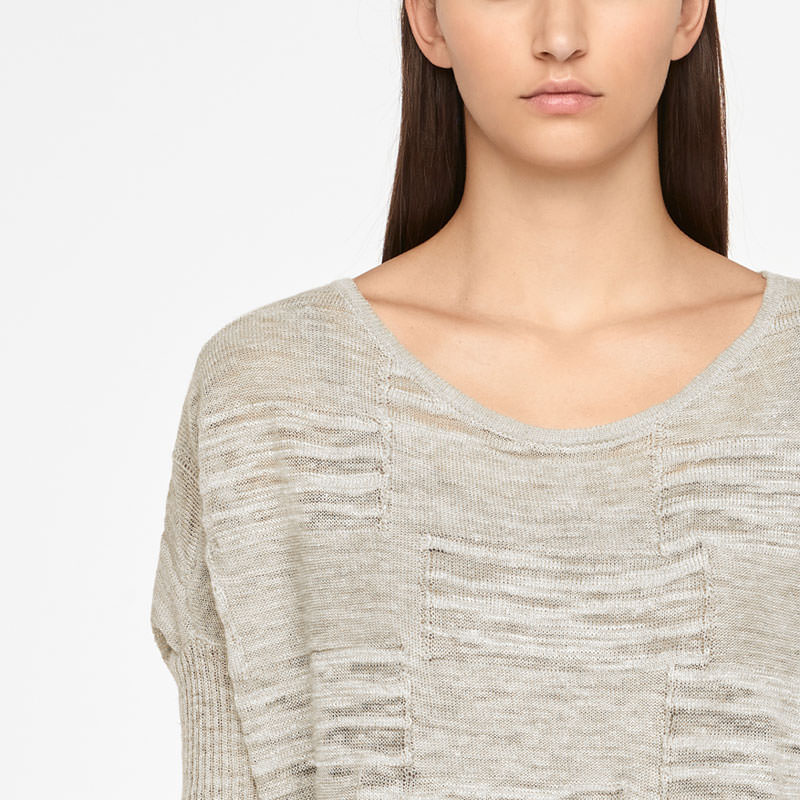Sarah Pacini LINEN SWEATER - HALF SLEEVES Front