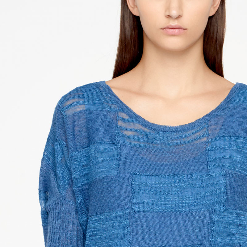 Sarah Pacini LINEN SWEATER - HALF SLEEVES Front