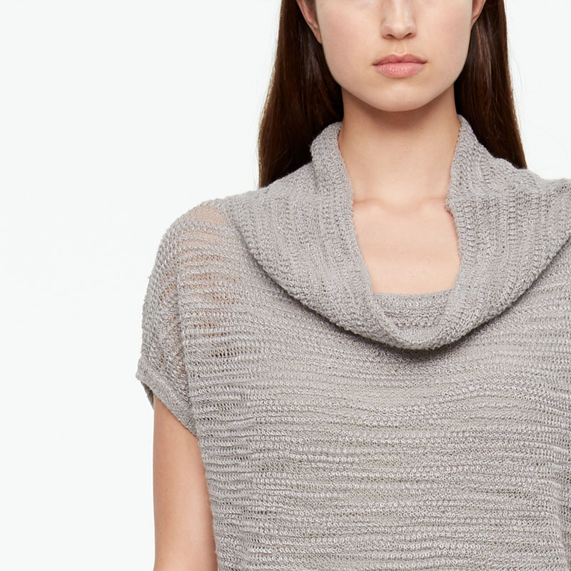 Sarah Pacini OPENWORK SWEATER - SHORT SLEEVES Front