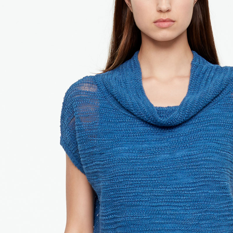 Sarah Pacini OPENWORK SWEATER - SHORT SLEEVES Front