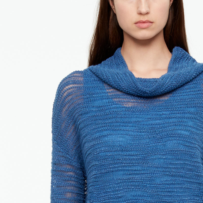 Sarah Pacini PULL EN LIN - COL BÉNITIER De face