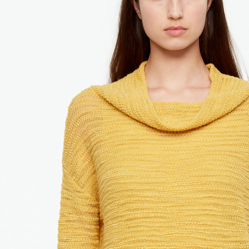 Sarah Pacini LEINEN PULLOVER - COWL KRAGEN Vorne