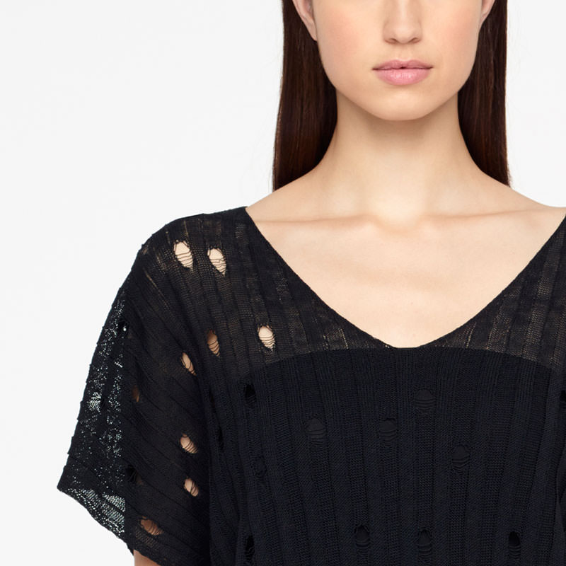 Sarah Pacini LINEN SWEATER - V-NECK Front