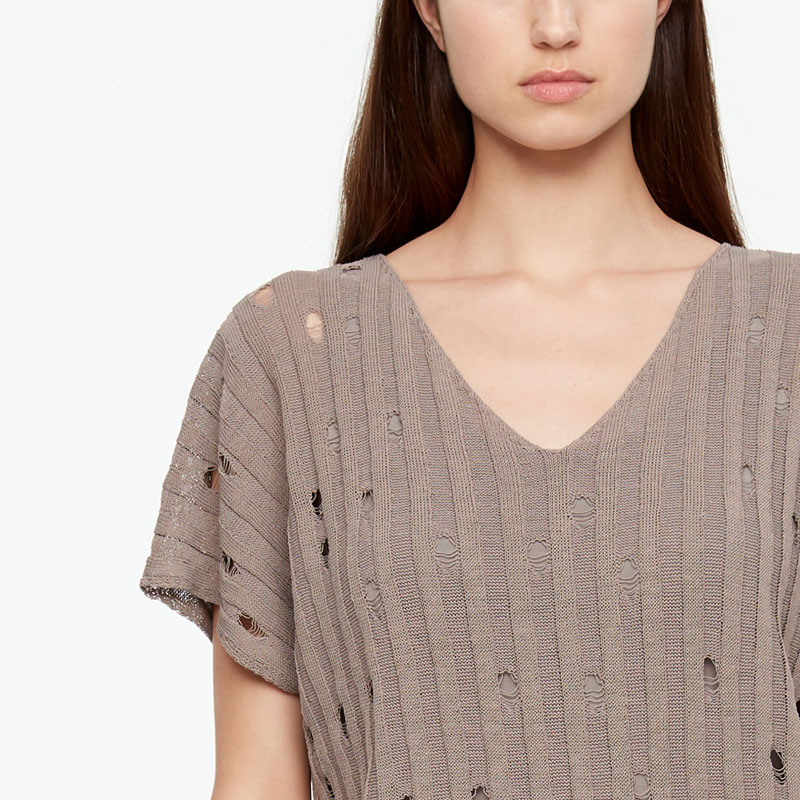 Sarah Pacini PULL EN LIN - COL V De face