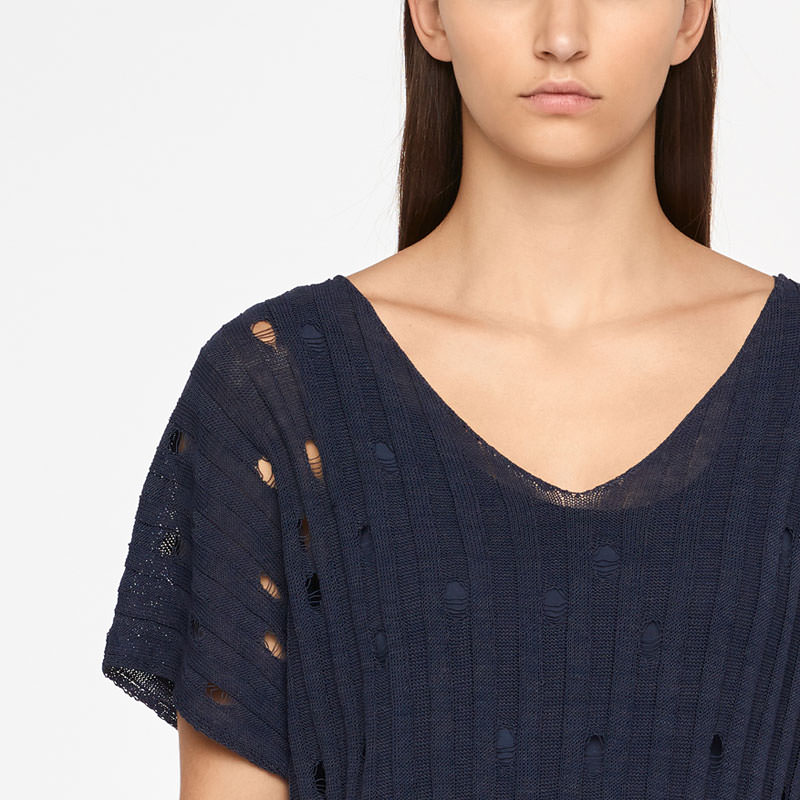 Sarah Pacini PULL EN LIN - COL V De face