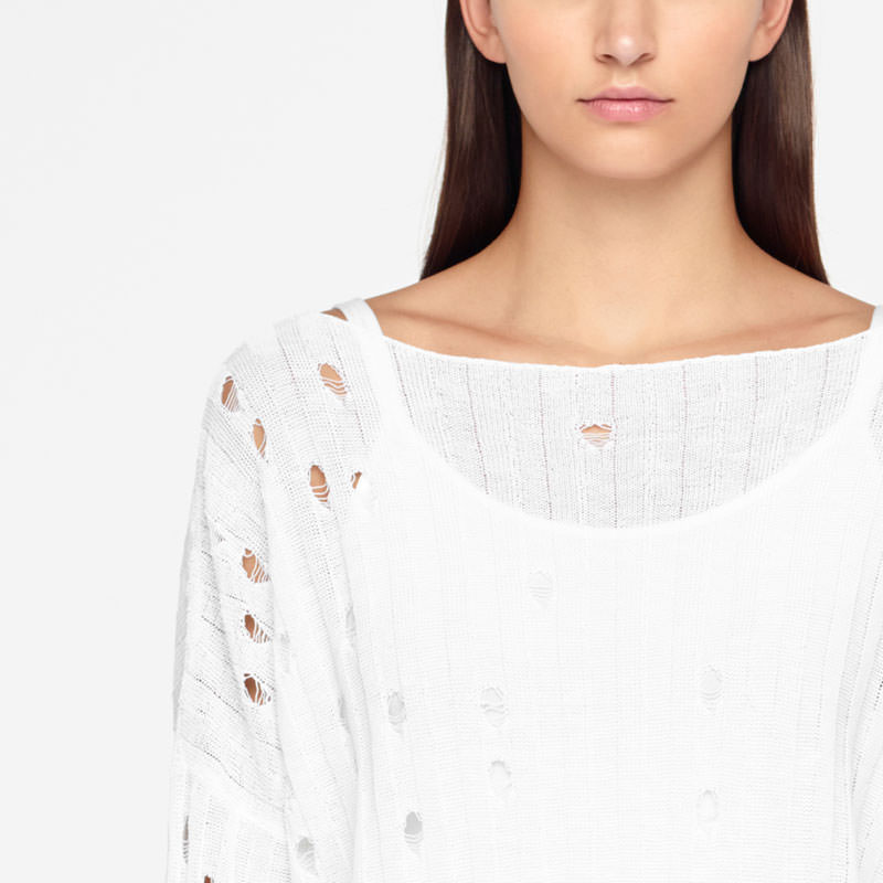Sarah Pacini LINEN SWEATER - OPENWORK Front