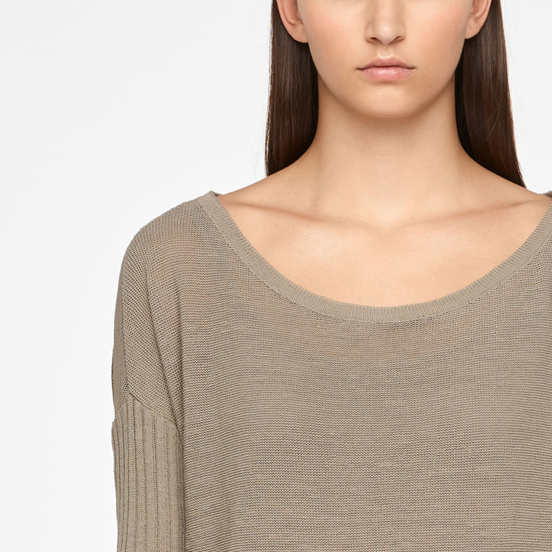 Sarah Pacini PULL EN LIN - POCHES PLAQUÉES De face