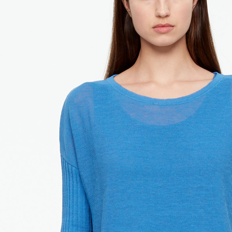 Sarah Pacini PULL EN LIN - POCHES PLAQUÉES De face