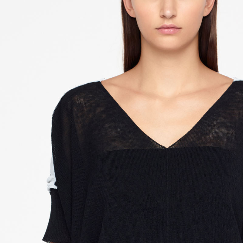 Sarah Pacini PULL EN LIN - DOS DÉCOLLETÉ De face