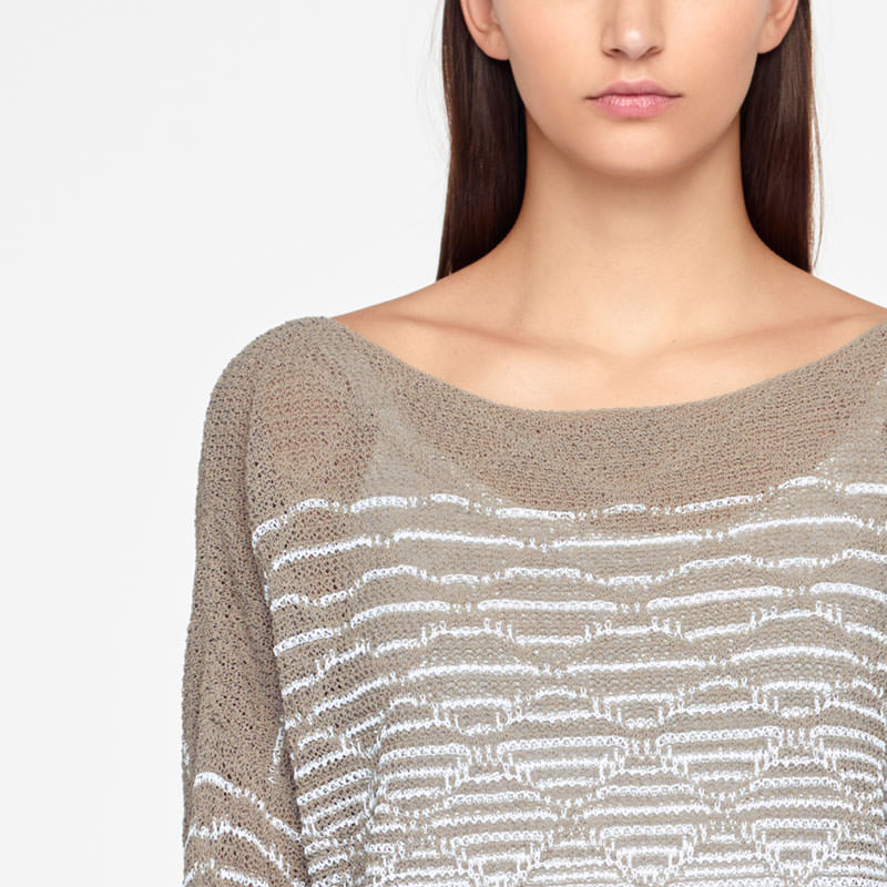 Sarah Pacini PULL EN LIN - DEUX-TONS De face
