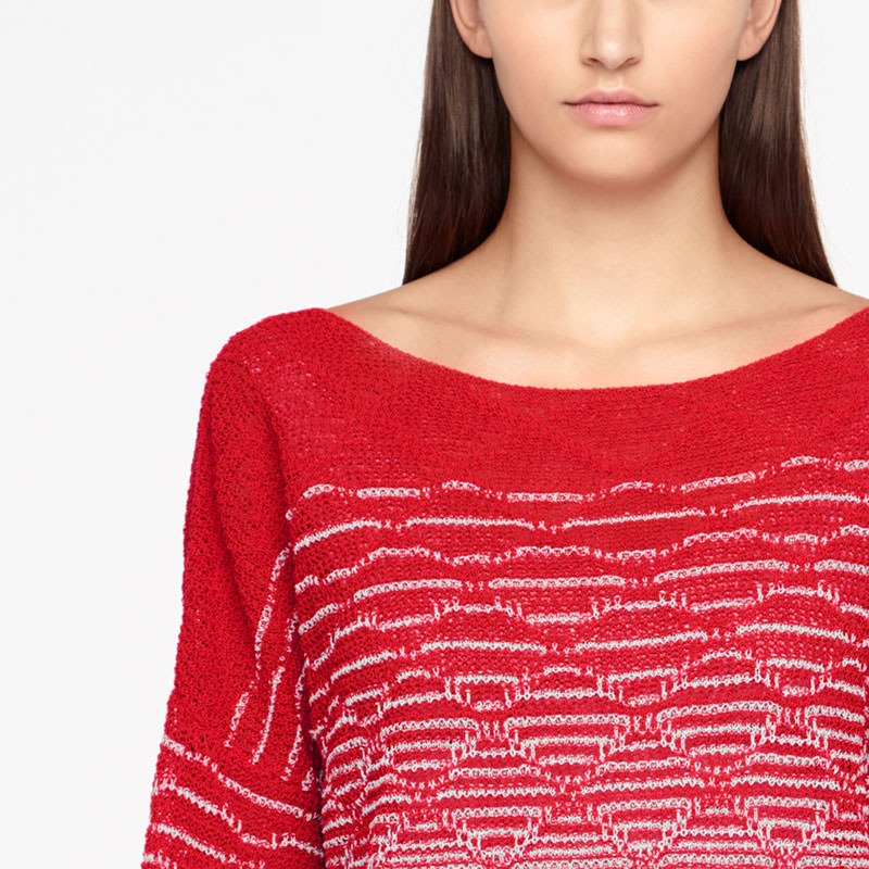 Sarah Pacini LINEN SWEATER - BOATNECK Front