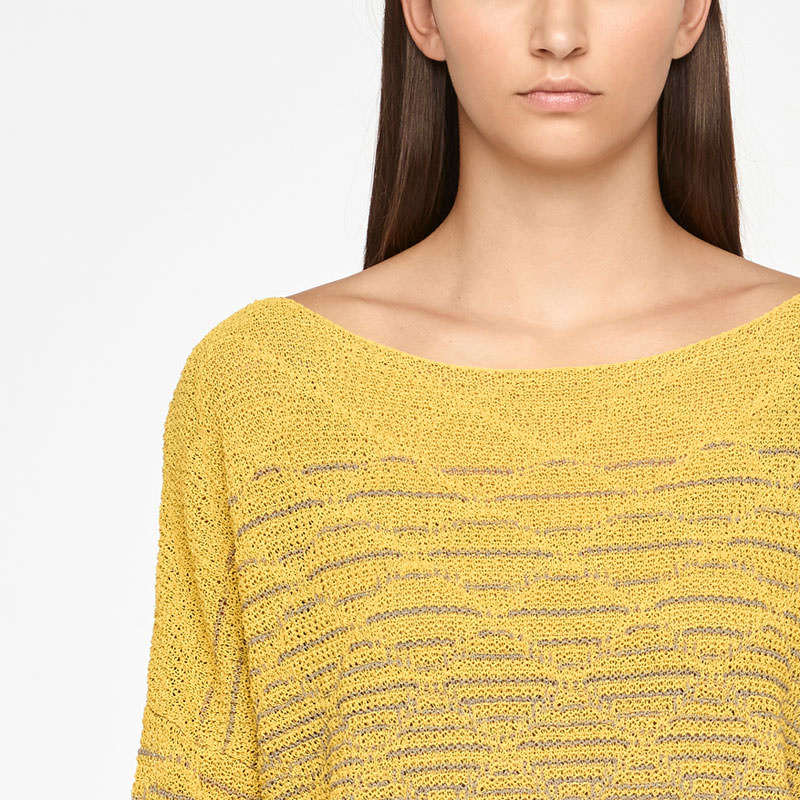 Sarah Pacini LINEN SWEATER - BOATNECK Front