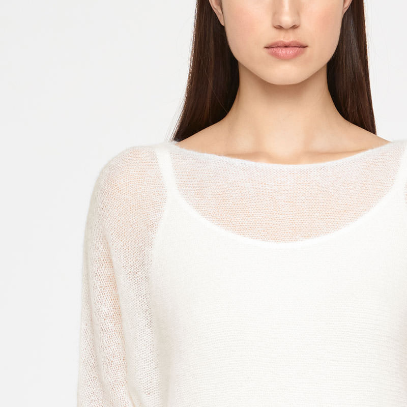 Sarah Pacini MOHAIR SWEATER - HALF SLEEVES Voorzijde