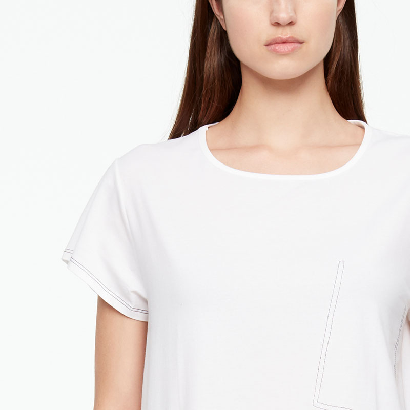 Sarah Pacini LANGE T-SHIRT - OVERSTIKKING Voorzijde