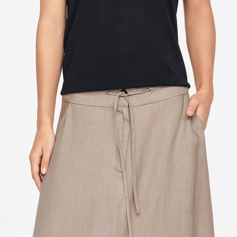 Sarah Pacini JUPE EN LIN - CORDON De face