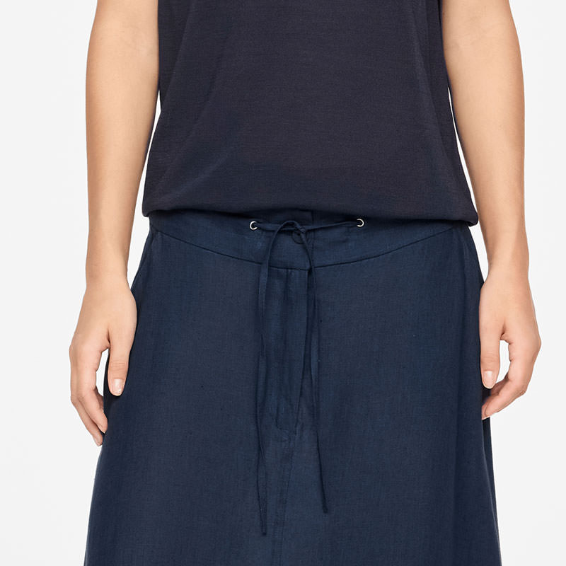 Sarah Pacini LINEN SKIRT - DRAWSTRING Front